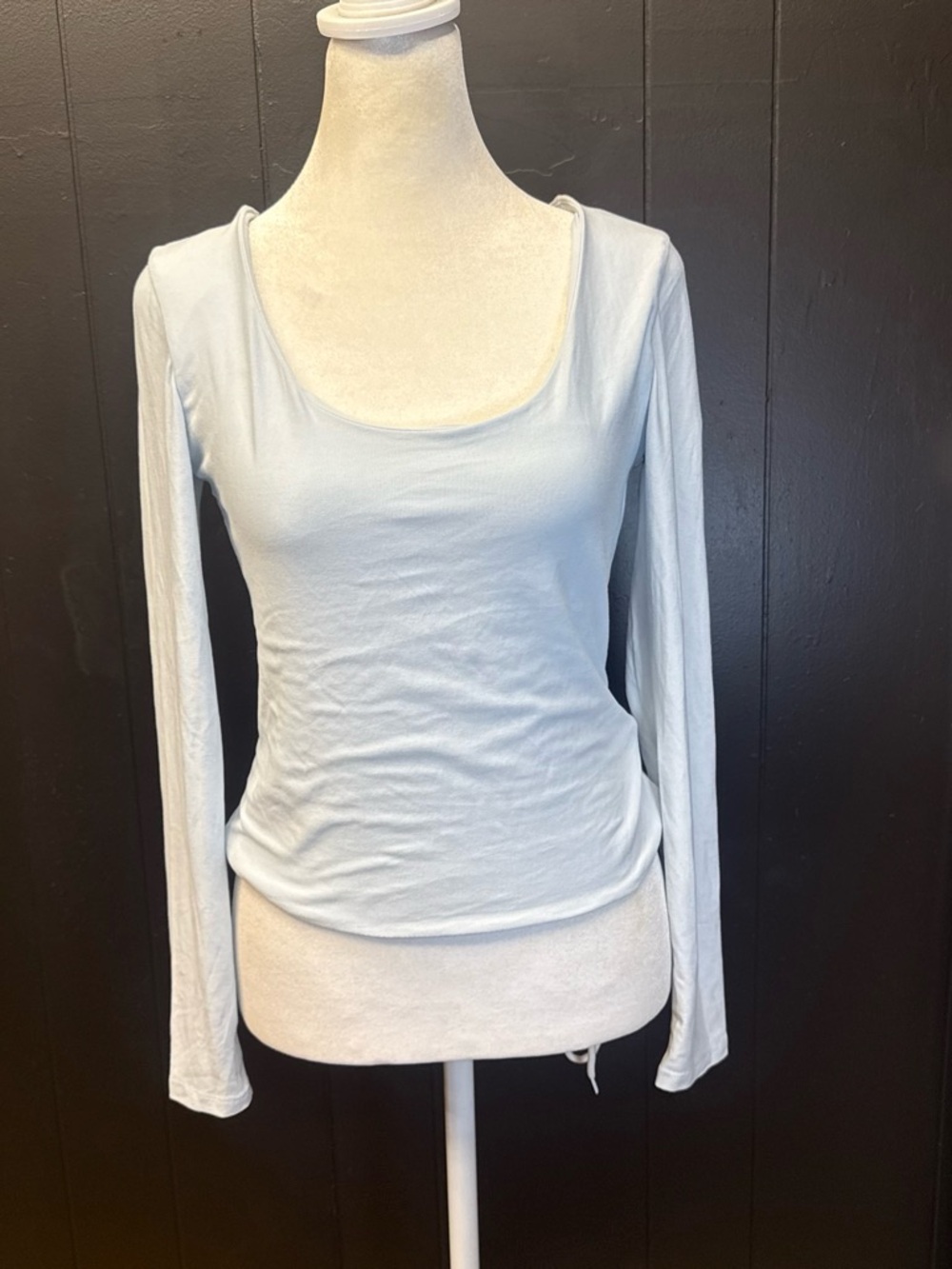Sincerly Jules Light Blue Long Sleeve Scoop Neck Top